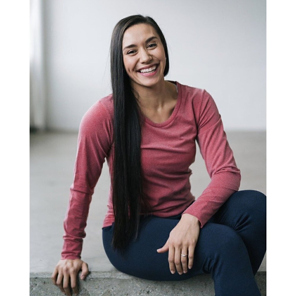 Zyia Active Womens Performance Long Sleeve Tee Sz S Heather Red Thumbhole Cuff